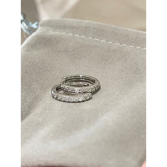 Sterling Silver Small Hoop Earrings 10MM - Picture 5 of 6